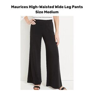 Maurices High Rise Black Wide Leg Pants (Size Medium)